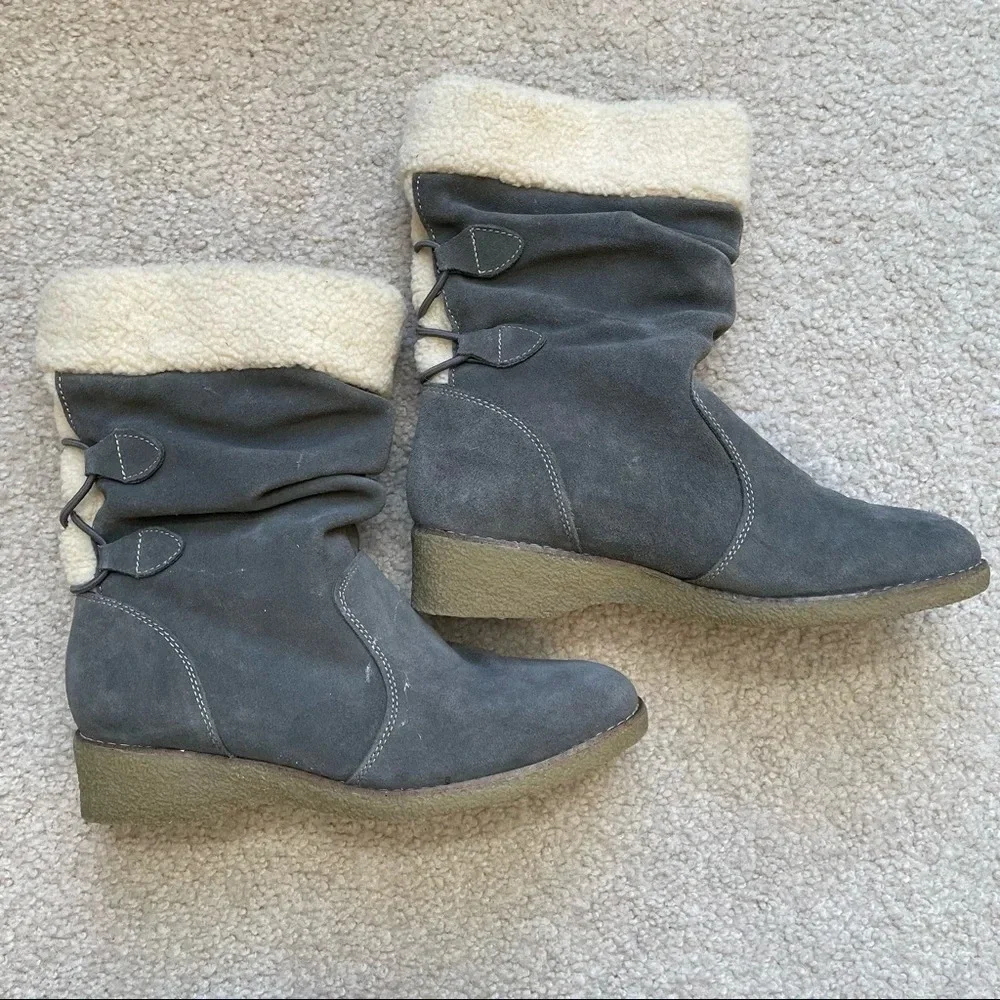 Lands’ End Chalet Mid‎ Calf Suede Leather Boots